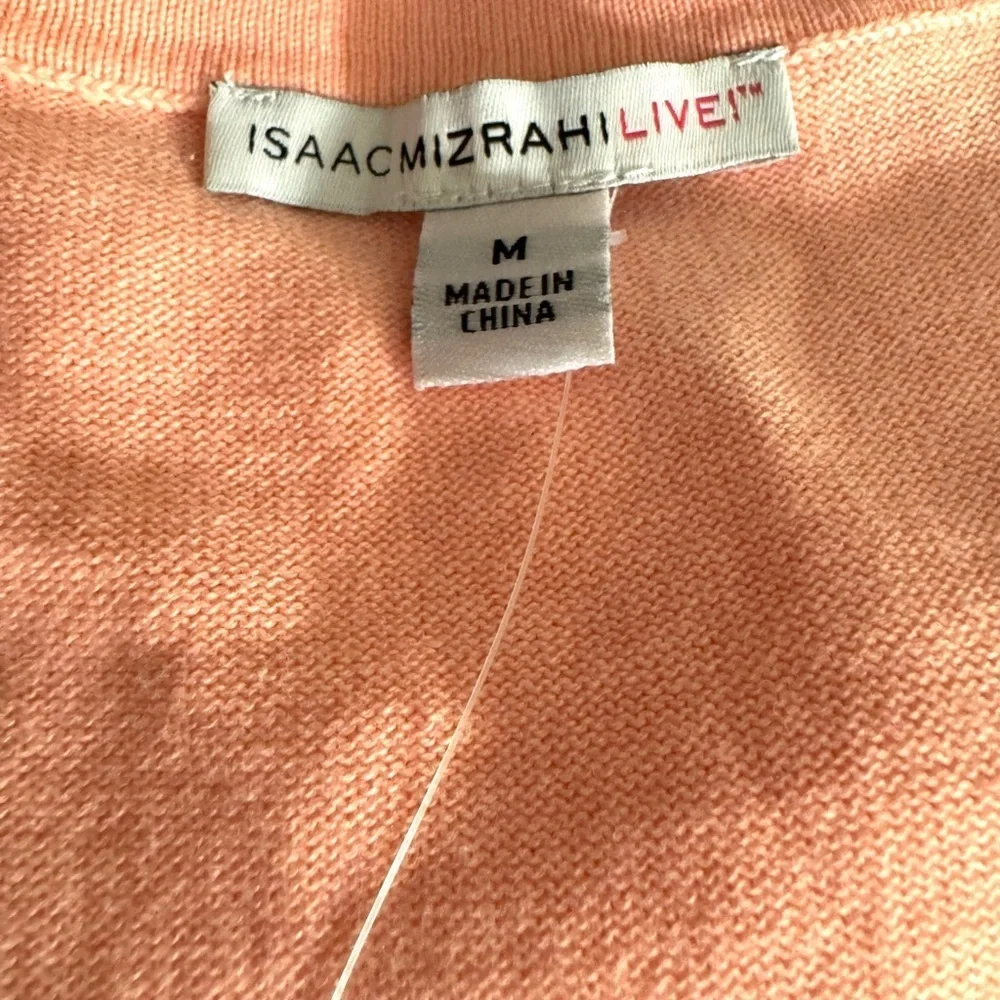 2/$35 Isaac Mizrahi Coral Dip Dye Three Quarter Sleeve Cardigan